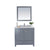 LAVIVA Wilson 313ANG-36G-WC 36" Single Bathroom Vanity in Grey with White Carrara Marble, White Rectangle Sink, Front View