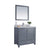 LAVIVA Wilson 313ANG-36G-WC 36" Single Bathroom Vanity in Grey with White Carrara Marble, White Rectangle Sink, Angled View
