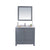 LAVIVA Wilson 313ANG-36G-WQ 36" Single Bathroom Vanity in Grey with White Quartz, White Rectangle Sink, Front View