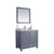LAVIVA Wilson 313ANG-36G-WQ 36" Single Bathroom Vanity in Grey with White Quartz, White Rectangle Sink, Angled View