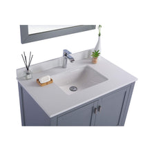 Load image into Gallery viewer, LAVIVA Wilson 313ANG-36G-WQ 36&quot; Single Bathroom Vanity in Grey with White Quartz, White Rectangle Sink, Countertop Closeup