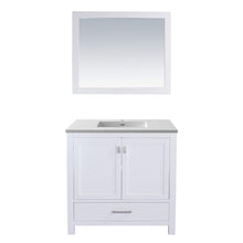 Load image into Gallery viewer, LAVIVA Wilson 313ANG-36W-MW 36&quot; Single Bathroom Vanity in White with Matte White VIVA Stone Surface, Integrated Sink, Front View