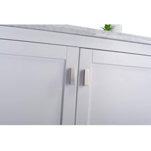 Load image into Gallery viewer, LAVIVA Wilson 313ANG-36W-WC 36&quot; Single Bathroom Vanity in White with White Carrara Marble, White Rectangle Sink, Doors Handles Closeup