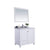 LAVIVA Wilson 313ANG-36W-WS 36" Single Bathroom Vanity in White with White Stripes Marble, White Rectangle Sink, Angled View