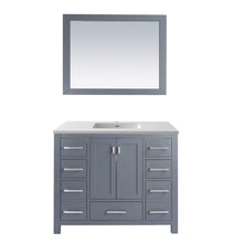 Load image into Gallery viewer, LAVIVA Wilson 313ANG-42G-MW 42&quot; Single Bathroom Vanity in Grey with Matte White VIVA Stone Surface, Integrated Sink, Front View