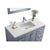 LAVIVA Wilson 313ANG-42G-MW 42" Single Bathroom Vanity in Grey with Matte White VIVA Stone Surface, Integrated Sink, Countertop Closeup