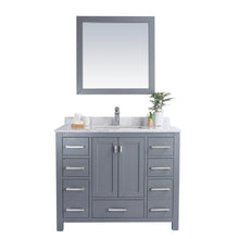Load image into Gallery viewer, LAVIVA Wilson 313ANG-42G-WC 42&quot; Single Bathroom Vanity in Grey with White Carrara Marble, White Rectangle Sink, Front View