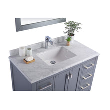 Load image into Gallery viewer, LAVIVA Wilson 313ANG-42G-WC 42&quot; Single Bathroom Vanity in Grey with White Carrara Marble, White Rectangle Sink, Countertop Closeup