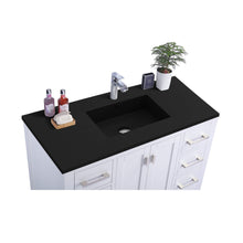 Load image into Gallery viewer, LAVIVA Wilson 313ANG-42W-MB 42&quot; Single Bathroom Vanity in White with Matte Black VIVA Stone Surface, Integrated Sink, Countertop Closeup