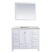 Load image into Gallery viewer, LAVIVA Wilson 313ANG-42W-MW 42&quot; Single Bathroom Vanity in White with Matte White VIVA Stone Surface, Integrated Sink, Front View