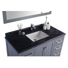 Load image into Gallery viewer, LAVIVA Wilson 313ANG-48G-BW 48&quot; Single Bathroom Vanity in Grey with Black Wood Marble, White Rectangle Sink, Countertop Closeup
