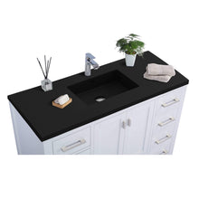 Load image into Gallery viewer, LAVIVA Wilson 313ANG-48W-MB 48&quot; Single Bathroom Vanity in White with Matte Black VIVA Stone Surface, Integrated Sink, Countertop Closeup