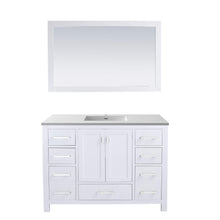 Load image into Gallery viewer, LAVIVA Wilson 313ANG-48W-MW 48&quot; Single Bathroom Vanity in White with Matte White VIVA Stone Surface, Integrated Sink, Front View