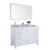 LAVIVA Wilson 313ANG-48W-WC 48" Single Bathroom Vanity in White with White Carrara Marble, White Rectangle Sink, Angled View