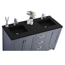 Load image into Gallery viewer, LAVIVA Wilson 313ANG-60G-MB 60&quot; Double Bathroom Vanity in Grey with Matte Black VIVA Stone Surface, Integrated Sinks, Countertop Closeup