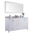 LAVIVA Wilson 313ANG-60W-WC 60" Double Bathroom Vanity in White with White Carrara Marble, White Rectangle Sinks, Angled View