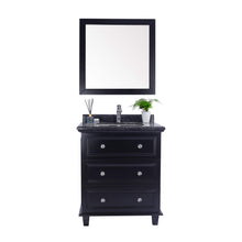 Load image into Gallery viewer, LAVIVA Luna 313DVN-30E-BW 30&quot; Single Bathroom Vanity in Espresso with Black Wood Marble, White Rectangle Sink, Front View