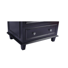 Load image into Gallery viewer, LAVIVA Luna 313DVN-30E-BW 30&quot; Single Bathroom Vanity in Espresso with Black Wood Marble, White Rectangle Sink, Bottom Drawer and Legs Closeup