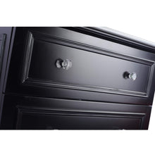 Load image into Gallery viewer, LAVIVA Luna 313DVN-30E-MB 30&quot; Single Bathroom Vanity in Espresso with Matte Black VIVA Stone Surface, Integrated Sink, Top Tip Tray and Knobs Closeup