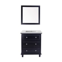 Load image into Gallery viewer, LAVIVA Luna 313DVN-30E-MW 30&quot; Single Bathroom Vanity in Espresso with Matte White VIVA Stone Surface, Integrated Sink, Front View