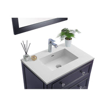 Load image into Gallery viewer, LAVIVA Luna 313DVN-30E-MW 30&quot; Single Bathroom Vanity in Espresso with Matte White VIVA Stone Surface, Integrated Sink, Countertop Closeup