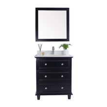 Load image into Gallery viewer, LAVIVA Luna 313DVN-30E-PW 30&quot; Single Bathroom Vanity in Espresso with Pure White Phoenix Stone, White Oval Sink, Front View