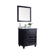 Load image into Gallery viewer, LAVIVA Luna 313DVN-30E-PW 30&quot; Single Bathroom Vanity in Espresso with Pure White Phoenix Stone, White Oval Sink, Angled View