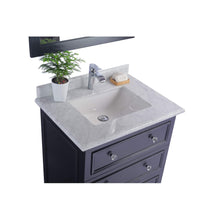 Load image into Gallery viewer, LAVIVA Luna 313DVN-30E-WC 30&quot; Single Bathroom Vanity in Espresso with White Carrara Marble, White Rectangle Sink, Countertop Closeup