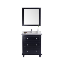 Load image into Gallery viewer, LAVIVA Luna 313DVN-30E-WQ 30&quot; Single Bathroom Vanity in Espresso with White Quartz, White Rectangle Sink, Front View