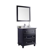 Load image into Gallery viewer, LAVIVA Luna 313DVN-30E-WQ 30&quot; Single Bathroom Vanity in Espresso with White Quartz, White Rectangle Sink, Angled View