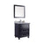 LAVIVA Luna 313DVN-30E-WS 30" Single Bathroom Vanity in Espresso with White Stripes Marble, White Rectangle Sink, Angled View