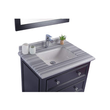 Load image into Gallery viewer, LAVIVA Luna 313DVN-30E-WS 30&quot; Single Bathroom Vanity in Espresso with White Stripes Marble, White Rectangle Sink, Countertop Closeup