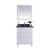 LAVIVA Luna 313DVN-30W-BW 30" Single Bathroom Vanity in White with Black Wood Marble, White Rectangle Sink, Front View