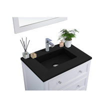 Load image into Gallery viewer, LAVIVA Luna 313DVN-30W-MB 30&quot; Single Bathroom Vanity in White with Matte Black VIVA Stone Surface, Integrated Sink, Countertop Closuep