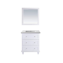 Load image into Gallery viewer, LAVIVA Luna 313DVN-30W-MW 30&quot; Single Bathroom Vanity in White with Matte White VIVA Stone Surface, Integrated Sink, Front View