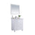 LAVIVA Luna 313DVN-30W-PW 30" Single Bathroom Vanity in White with Pure White Phoenix Stone, White Oval Sink, Angled View