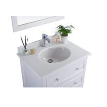 Load image into Gallery viewer, LAVIVA Luna 313DVN-30W-PW 30&quot; Single Bathroom Vanity in White with Pure White Phoenix Stone, White Oval Sink, Countertop Closeup