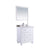 LAVIVA Luna 313DVN-30W-WQ 30" Single Bathroom Vanity in White with White Quartz, White Rectangle Sink, Angled View