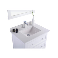 Load image into Gallery viewer, LAVIVA Luna 313DVN-30W-WQ 30&quot; Single Bathroom Vanity in White with White Quartz, White Rectangle Sink, Countertop Closeup