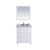 LAVIVA Luna 313DVN-30W-WS 30" Single Bathroom Vanity in White with White Stripes Marble, White Rectangle Sink, Front View