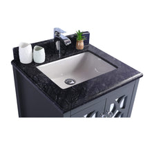 Load image into Gallery viewer, LAVIVA Mediterraneo 313MKSH-24G-BW 24&quot; Single Bathroom Vanity in Grey with Black Wood Marble, White Rectangle Sink, Countertop Closeup