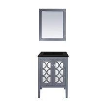 Load image into Gallery viewer, LAVIVA Mediterraneo 313MKSH-24G-MB 24&quot; Single Bathroom Vanity in Grey with Matte Black VIVA Stone Surface, Integrated Sink, Front View