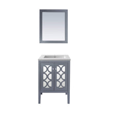 Load image into Gallery viewer, LAVIVA Mediterraneo 313MKSH-24G-MW 24&quot; Single Bathroom Vanity in Grey with Matte White VIVA Stone Surface, Integrated Sink, Front View