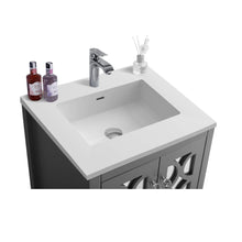 Load image into Gallery viewer, LAVIVA Mediterraneo 313MKSH-24G-MW 24&quot; Single Bathroom Vanity in Grey with Matte White VIVA Stone Surface, Integrated Sink, Countertop Closeup