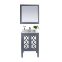 Load image into Gallery viewer, LAVIVA Mediterraneo 313MKSH-24G-WQ 24&quot; Single Bathroom Vanity in Grey with White Quartz, White Rectangle Sink, Front View