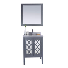 Load image into Gallery viewer, LAVIVA Mediterraneo 313MKSH-24G-WS 24&quot; Single Bathroom Vanity in Grey with White Stripes Marble, White Rectangle Sink, Front View