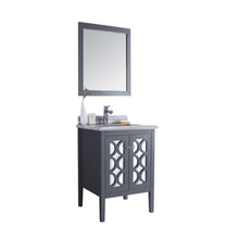 Load image into Gallery viewer, LAVIVA Mediterraneo 313MKSH-24G-WS 24&quot; Single Bathroom Vanity in Grey with White Stripes Marble, White Rectangle Sink, Angled View