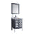 LAVIVA Mediterraneo 313MKSH-24G-WS 24" Single Bathroom Vanity in Grey with White Stripes Marble, White Rectangle Sink, Angled View