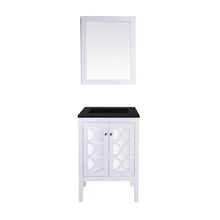 Load image into Gallery viewer, LAVIVA Mediterraneo 313MKSH-24W-MB 24&quot; Single Bathroom Vanity in White with Matte Black VIVA Stone Surface, Integrated Sink, Front View