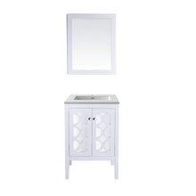 Load image into Gallery viewer, LAVIVA Mediterraneo 313MKSH-24W-MW 24&quot; Single Bathroom Vanity in White with Matte White VIVA Stone Surface, Integrated Sink, Front View